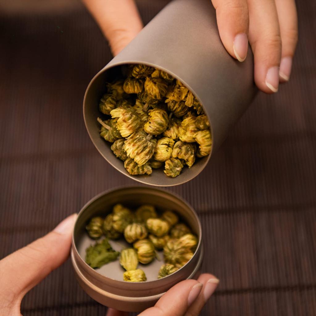 Boundless Voyage Pure Titanium Tea Coffee Tea Storage Perfect for Outdoor and Home Use Canister, & Container, Lightweight, Light-Proof, Travel,