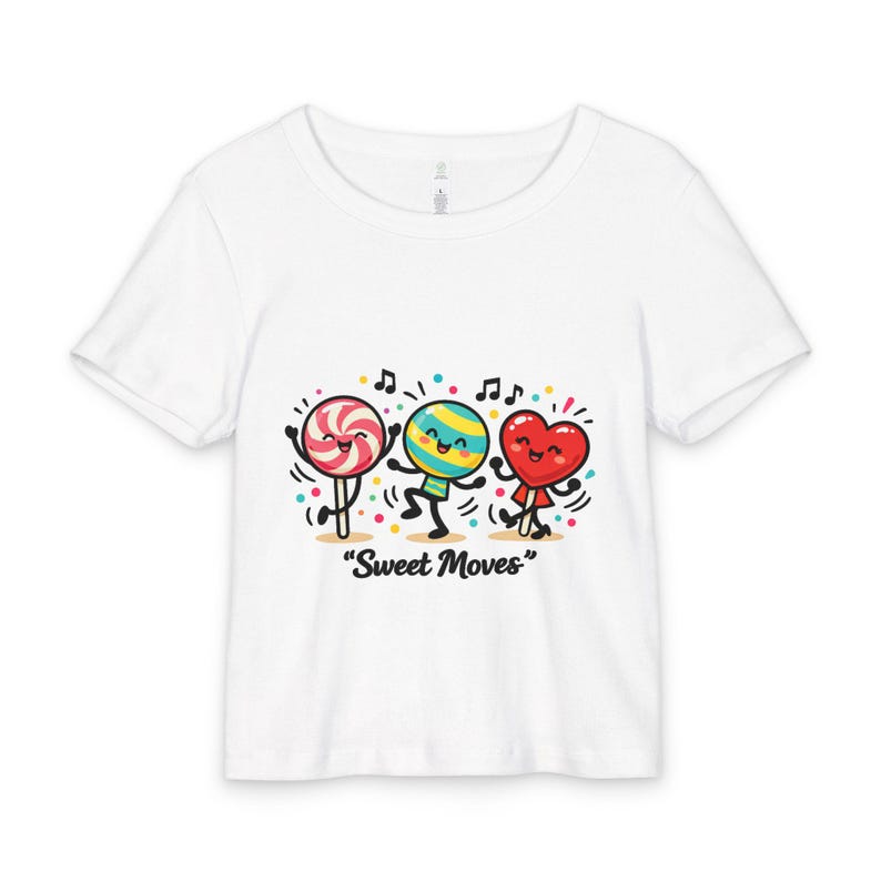 Dancing Candy Trio Baby Tee | Organic Cotton Ribbed Shirt 150