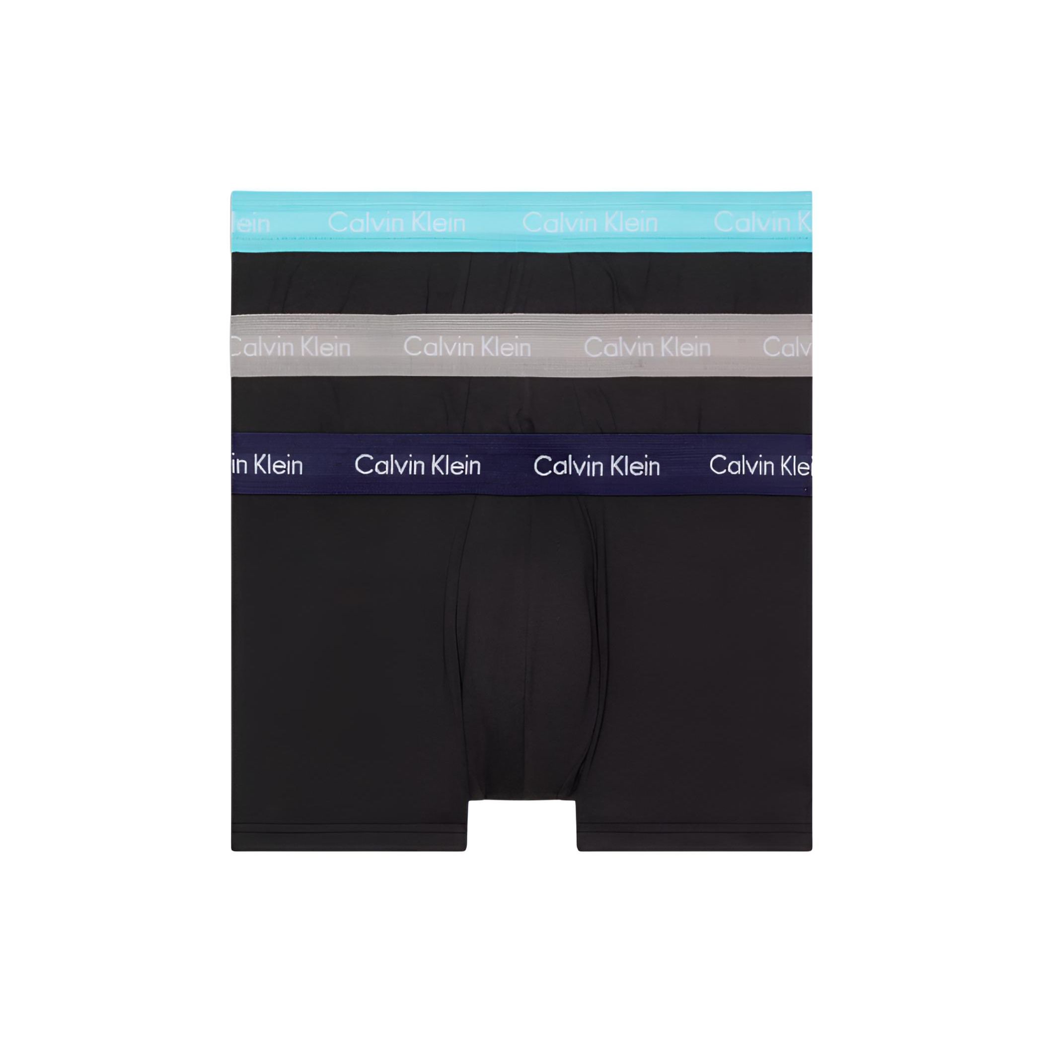 Calvin Klein Bequeme Jacquard-Boxershorts mit Schriftzug, niedrige Taille, 3er-Pack Herrenunterwäsche U2664GMXW S blue