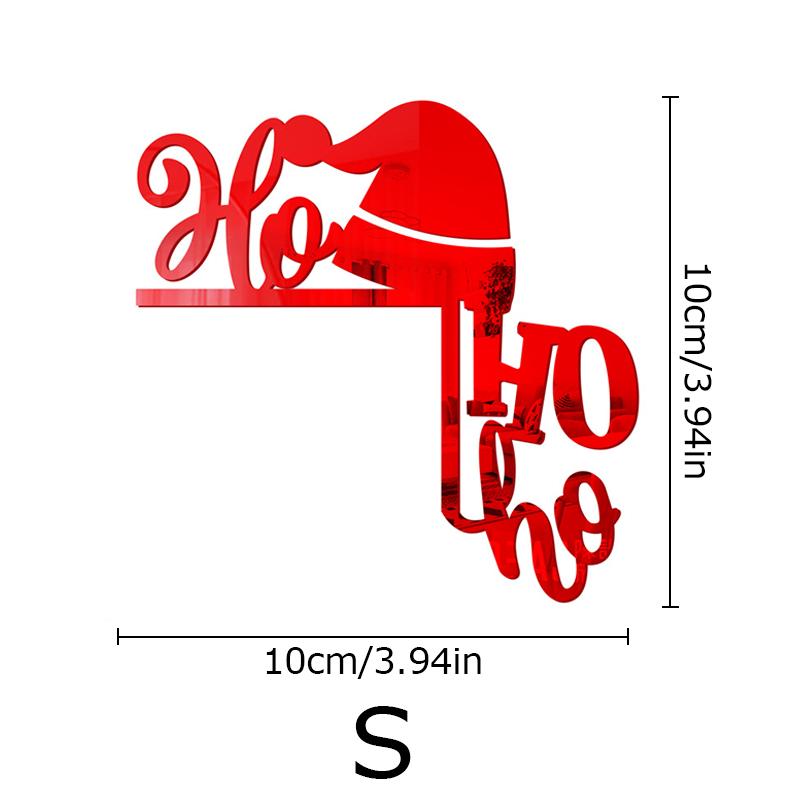 

Самоклеящиеся акриловые зеркальные рождественские стереоскопические переключатели для украшения стен, наклейки для дома своими руками S красный
