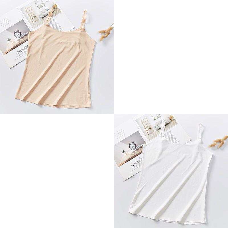Atmungsaktives Sommer-Bustier für Mädchen aus Eis seide, nahtlos, mit Spaghettiträgern und Anti-Exposure-Bandeau