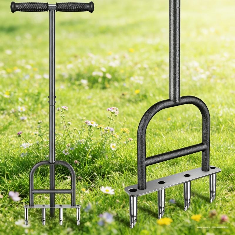 Premium manuell gräspierare för förbättrad gräsmatthälsa och rotventilation 93 cm längd