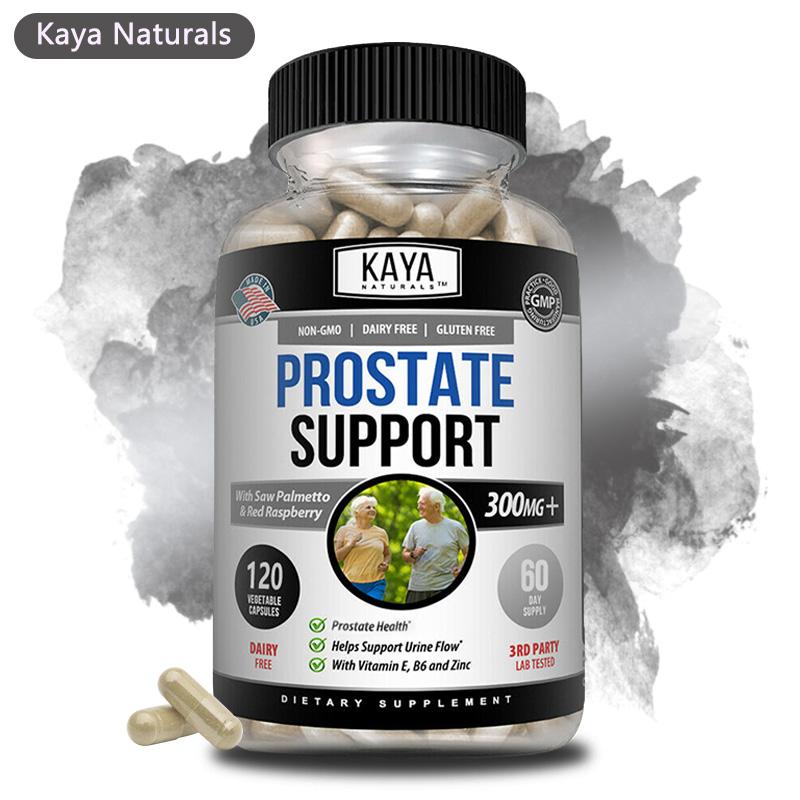 Prostate Support Capsules for Men, Saw Palmetto Pumpkin Seed Zinc Vitamin E B6 Supplement,120 Vegetable Capsules