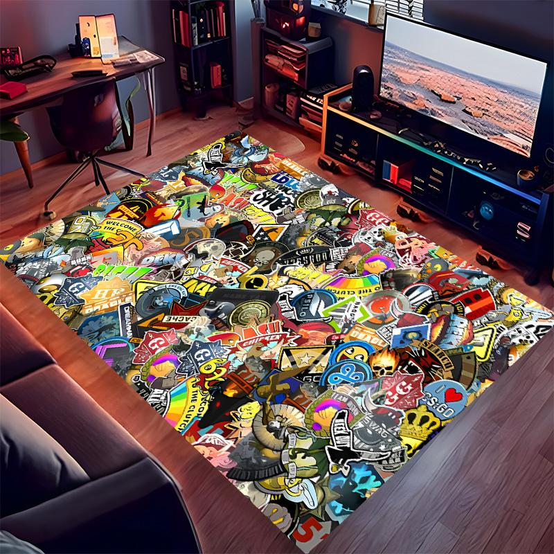 The French Open Print Area Rug-Soft,Washable Non-Slip Indoor Mat Office Chairs,Living Room,Home Office Decorative Rug