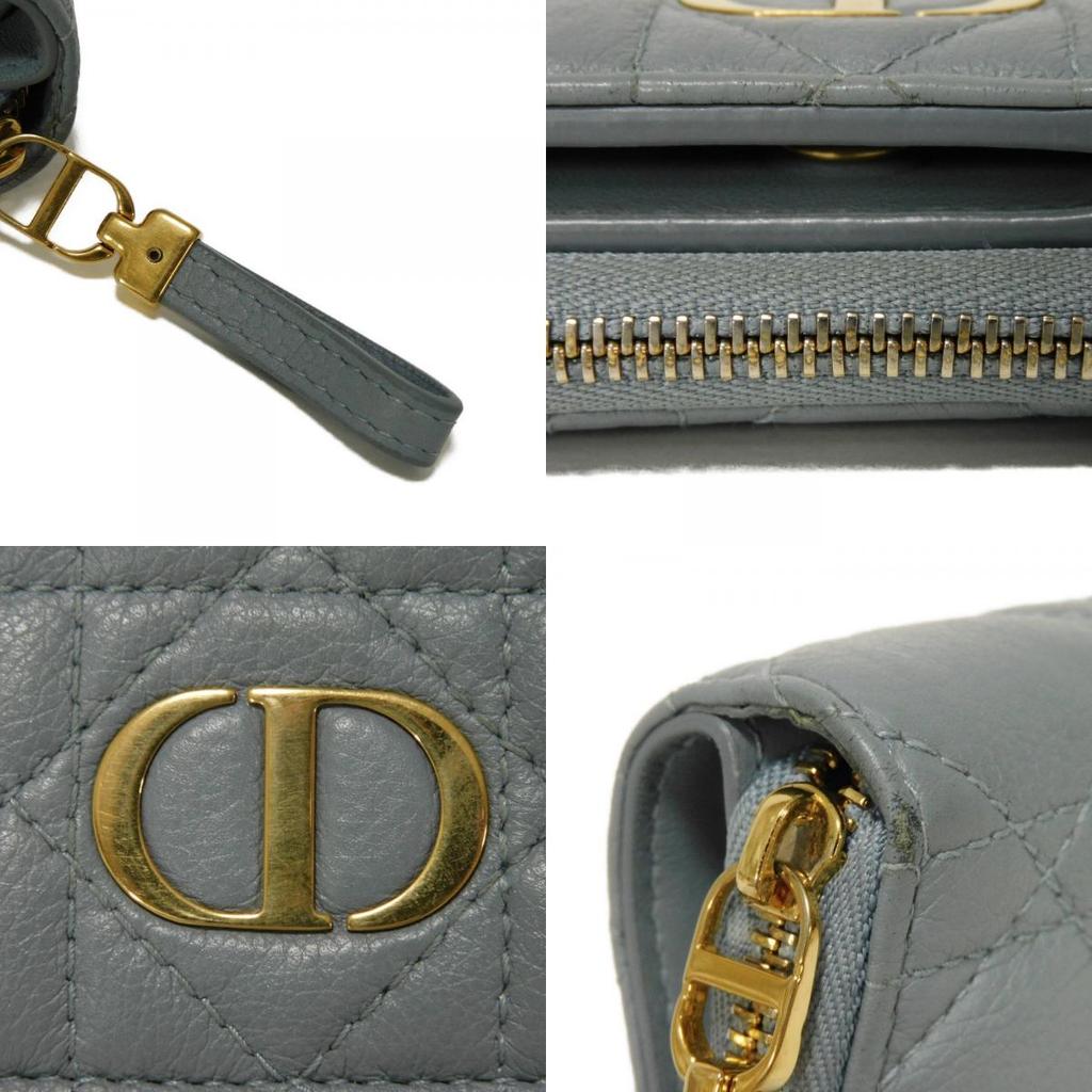 Used Caro Scarlet Wallet (S5032UWHC_M81B) 7941 Current CD Logo Stitched Bifold Cannage Cloud Blue (10656) from Japan