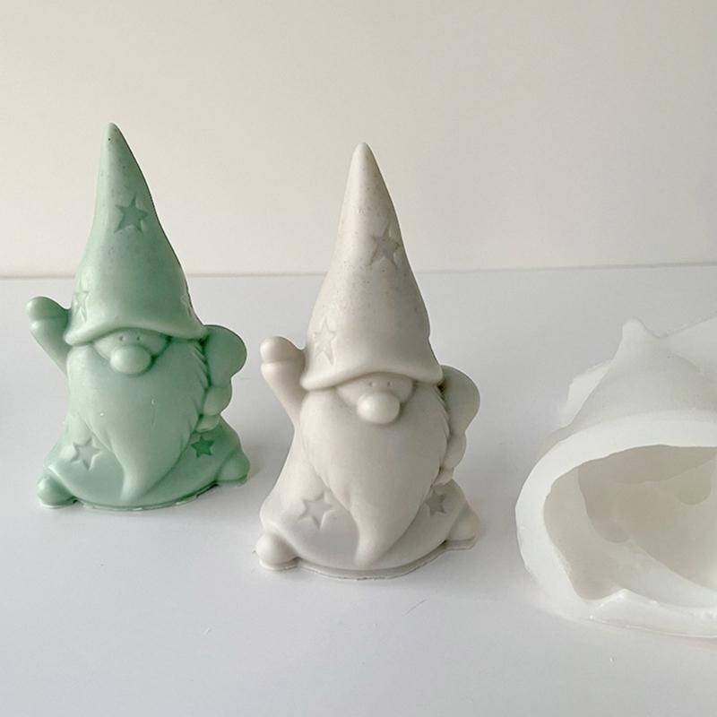Cute Santa Claus Candle Mold Abstract Resin Epoxy Casting Molds for Christmas Party Decor Ornament Aromatherapy Mold