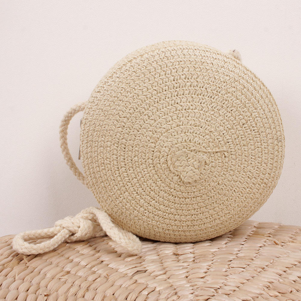 Handmade Straw Bag Women Woven Beach Crossbody Bag Ladies Shoulder Rattan Handmade Knitted Candy Color Small Handbag
