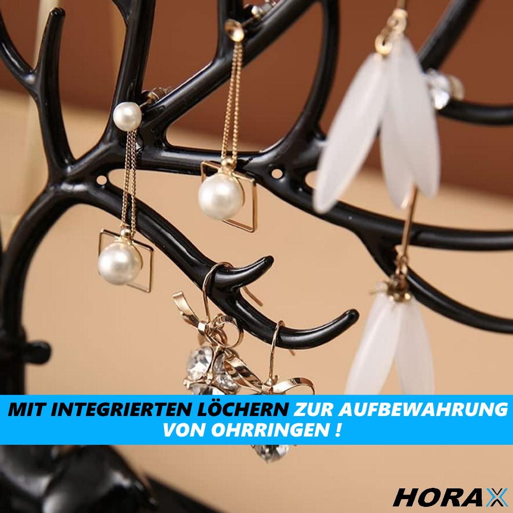 HORAX smykkestativ smykkeholder halskjedestativ hjortegevir tre smykketre