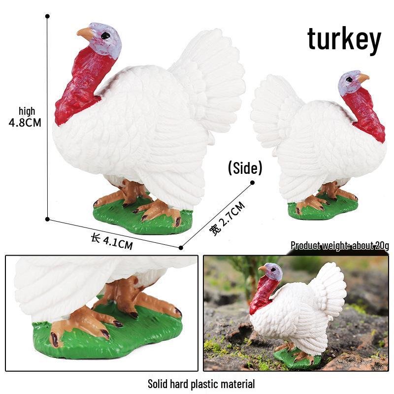 Mini Farm Animal Figurines: Chicken, Duck, Goose, Pig, Dog, Cat, Horse, Sheep