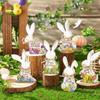 6pcs/set Bunny Shaped Wooden Bunny Table Decoration Minimalist Design Hidden Wooden Pieces Wooden Handicrafts Table Logo