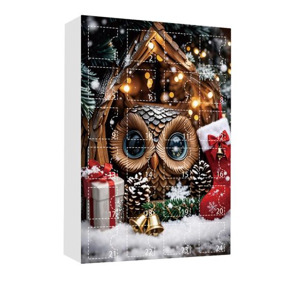 

Лесной животный Адвент-календарь 2025 24 дня Милый животный праздничный декор Обратный отсчет до Рождества с 2D акриловыми животными для рождественской елки домашнего декора E