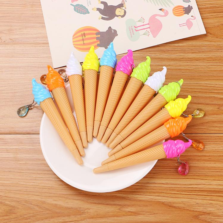 1 Pcs Gel Pen Novelty Cute Novel Ice Cream Funny School Gel Pen Ballpoint Item Girl Stationery Student Kids Prize Gift