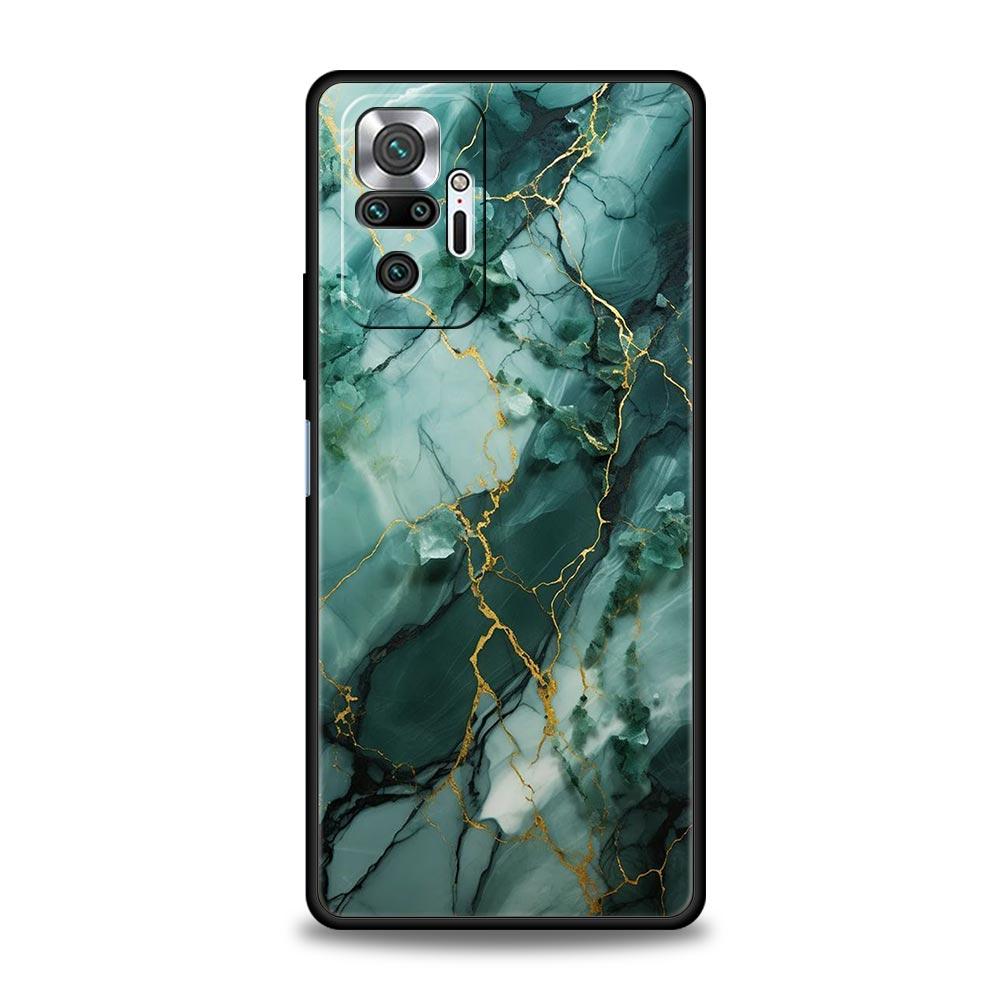 Watercolor Marble Phone Case For Xiaomi Redmi Note 14 13 5G 10 11 12 Pro Plus 4G 14C 13C 12C 10C Black Cover