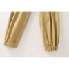 Casual Working Pants Spring New Arrival Export Couple Loose Half Elastic High Waist Zipper Button Pocket Trousers 27314