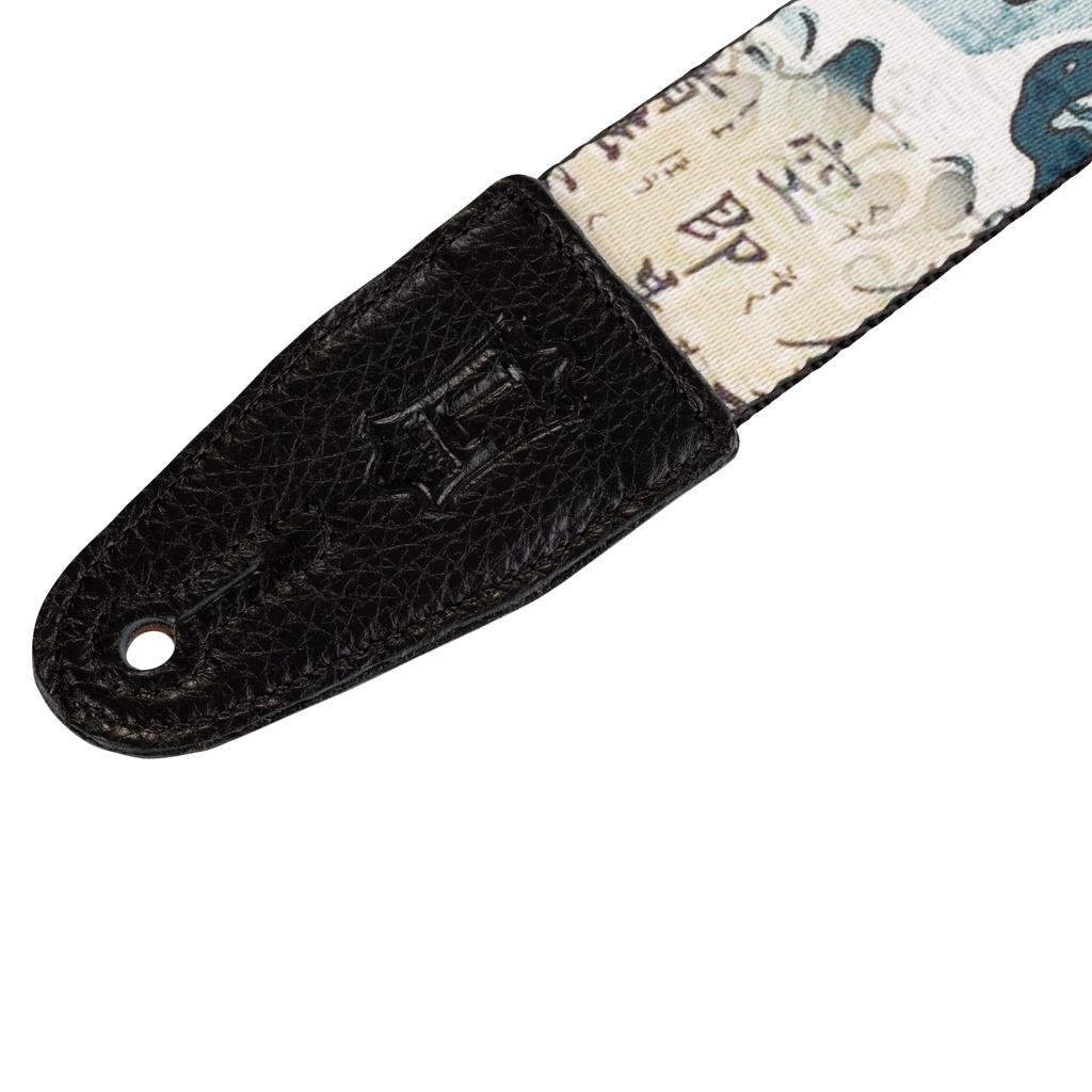 Leathers Polyester Guitar Strap Sublimation Original Artist Printed with Genuine Leather Ends Levy's 2" - Design, (MPD2-016)