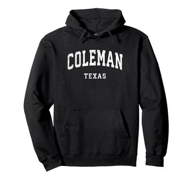 Coleman Texas TX Vintage Athletic Sport Design Hoodie