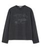 MILLO ARCHIVE Glitched Text Stripe Long Sleeve [Charcoal]