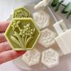 Hand-Pressure Moon Cake Mold Cookie Stamps Hexagon Moon Cake Maker Easy To Use
