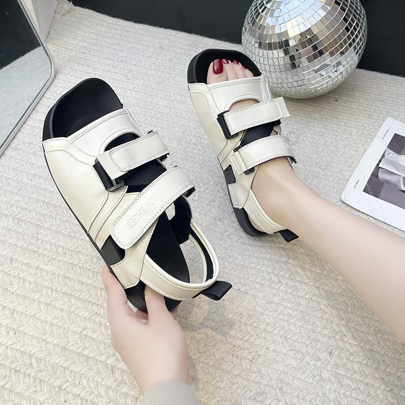 Retro Shoes One-line Thick-soled Sandals New Style Sandals