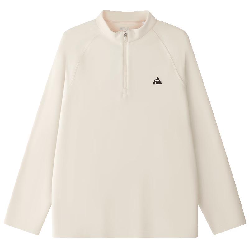FILA Kids Fleece-Lined Stand-Up Collar Long-Sleeve T-Shirt 140