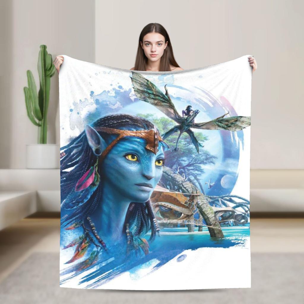 Avatars The Way Of Water Movie Poster Flannel Blanket Boy Soft Cozy Throw Blanket Winter Living Room Bedspread Sofa Bed Cover