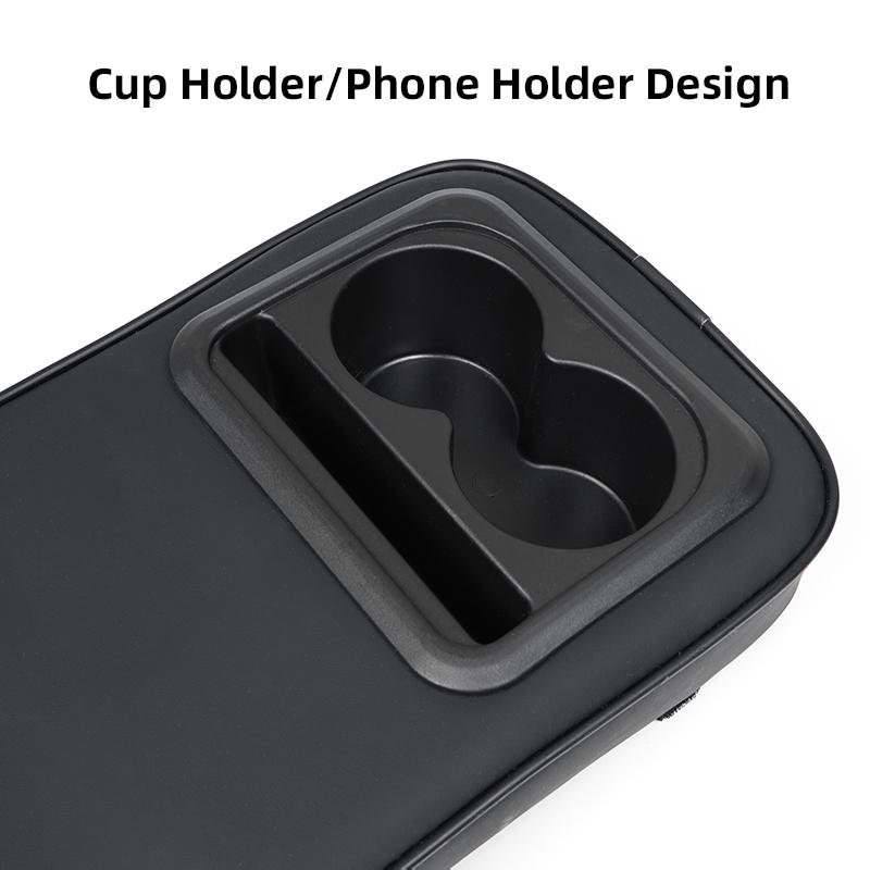fcvdz6 Car Armrest Box Cushion Leather Soft Pad With Cup Holder For Volvo ES90 EC40 EX40 EM90 XC90 V90 V60 XC60 V40 S80 S60 S90 C40 V70