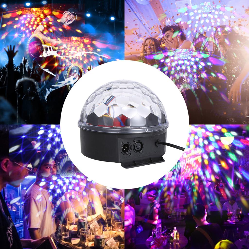 DMX512 LEDs Ball Stage Light with Remote Control 6 Channel Sound Activated Party Lights 6 Colors