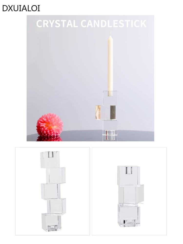 Crystal Glass Candlestick European Light Luxury Household Romantic Candlestick Home Furnishings Dining Table Candlestick