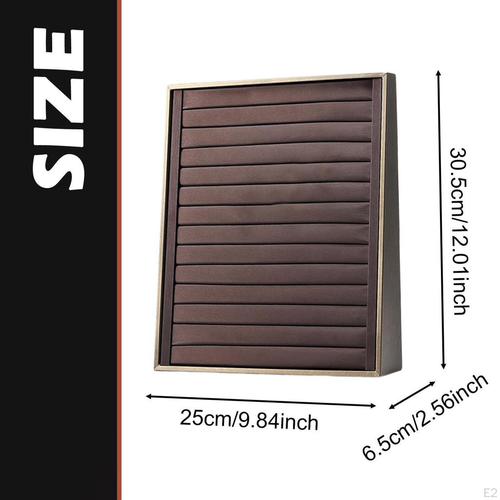 Vertical Jewelry Display Tray Holder Large Capacity PU Leather Stand Rack for Boutique, Home