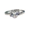 Multi-Colored Zircon Love-Shaped Open Ring Women'S Niche Light Luxury Personality Sweet Ring