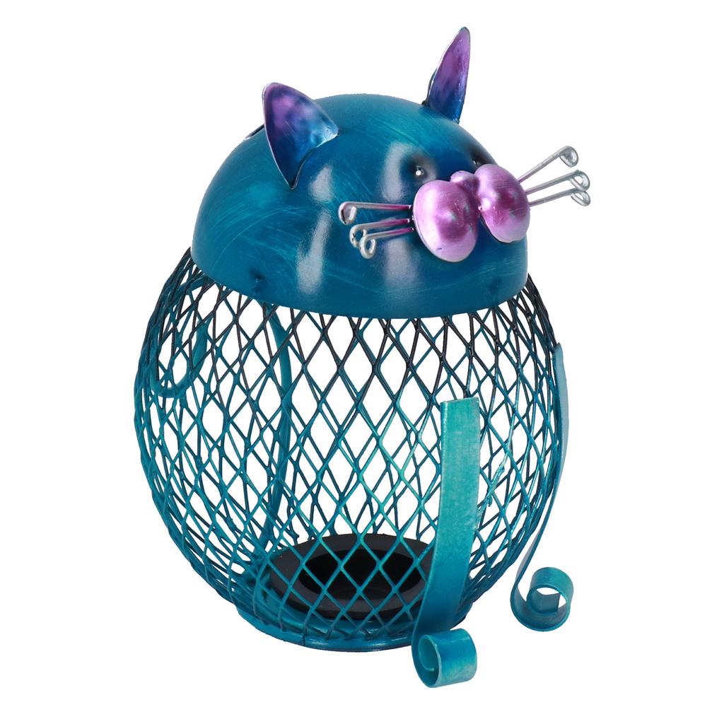 Salvadanaio Gatto Animale Decorazione Ferro Battuto Fatto a Mano Scatola per Risparmio Denaro Regalo di Compleanno