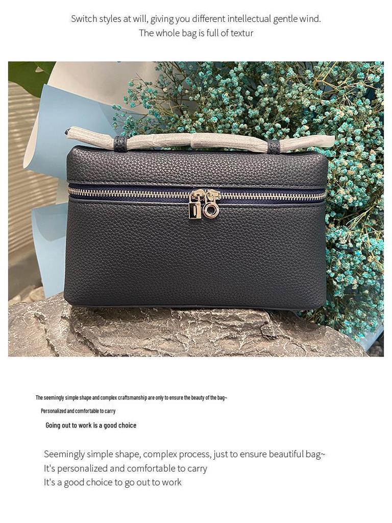 Vielseitige Mini-Crossbody-Lunchtasche aus Rindsleder mit Litschi-Narbenmuster - Damenhandtasche aus echtem Leder