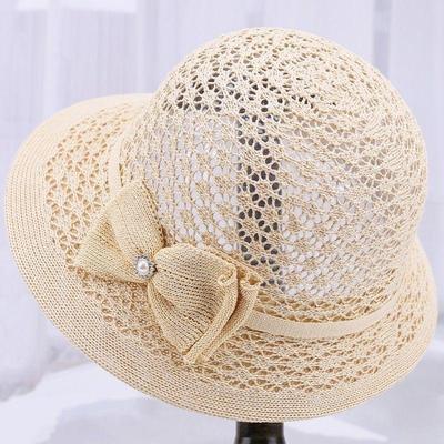 Hat Women's Basin Hat Sun Hat Crochet Hollow Sunscreen Mesh Breathable Cool Hat Sun Hat Spring and Summer