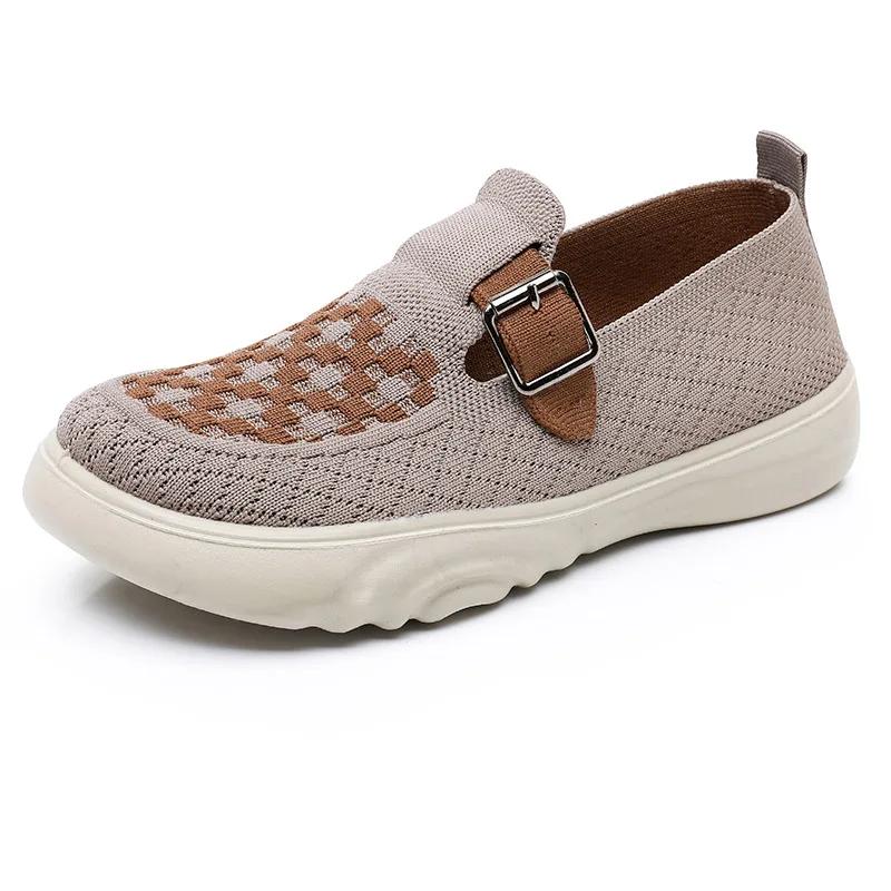 

Женские нескользящие кроссовки для ходьбы, дышащие, удобные, с мягкой подошвой, с круглым носком, на толстой подошве, лоферы, горячая распродажа 2025 41 кофейный