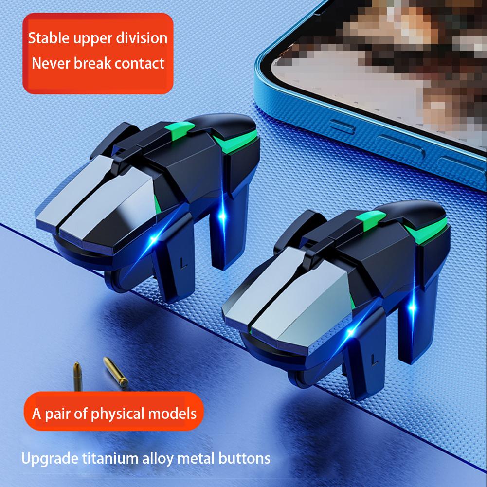 Handy-Spiel-Trigger für PUBG Handy-Gaming-Controller 6-Finger-Trigger Empfindliches Shooting-Gamepad L1 R1 Ziel-Tasten Gaming-Griff