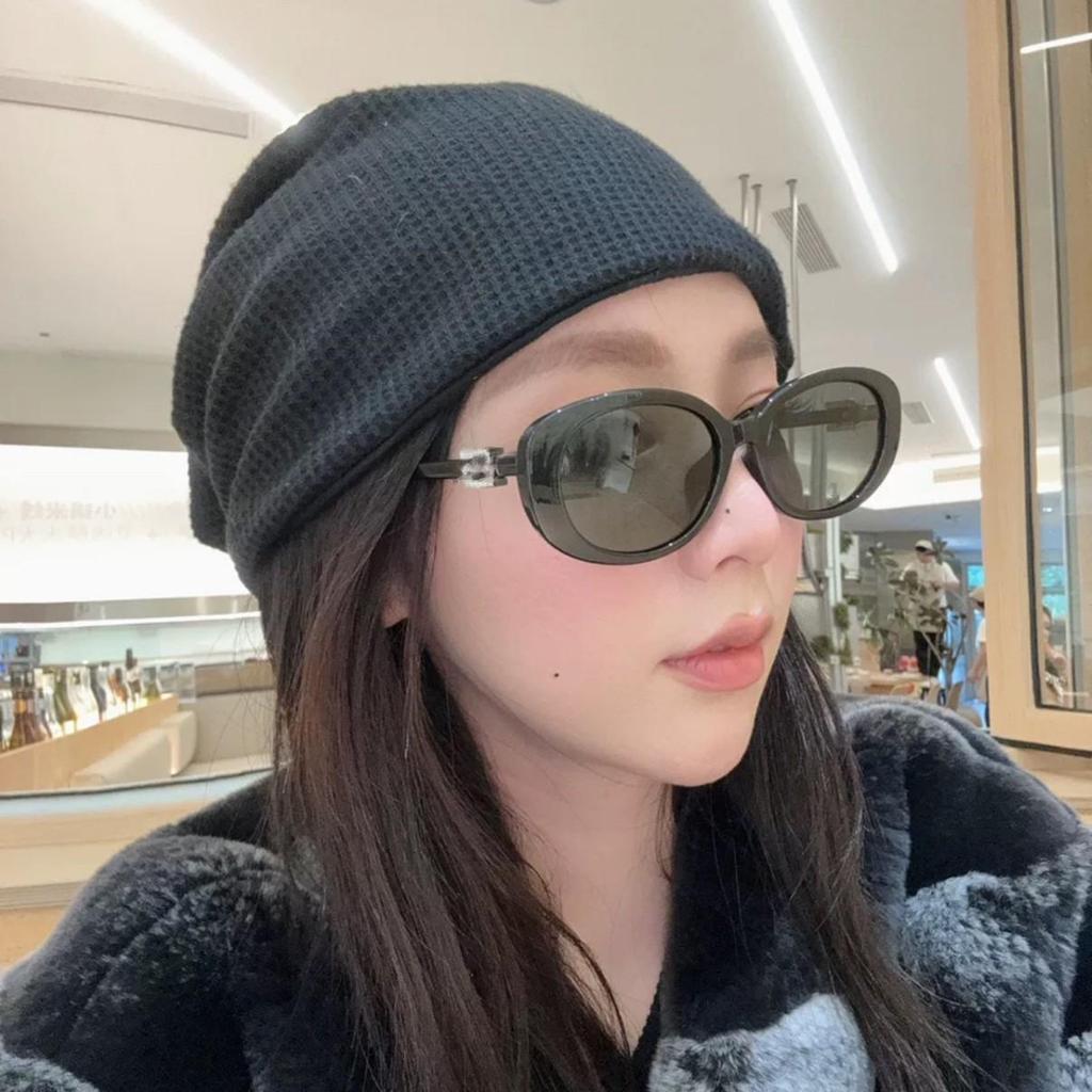 Women's High-End Retro Oval Sunglasses with UV Protection - Ni Ni Cai Wenjing Style