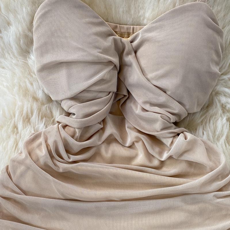 RUGOD Sexy Hot Girl Backless Suspender Dress Women's 2022 New Summer Blue Tight Hip Short Dress