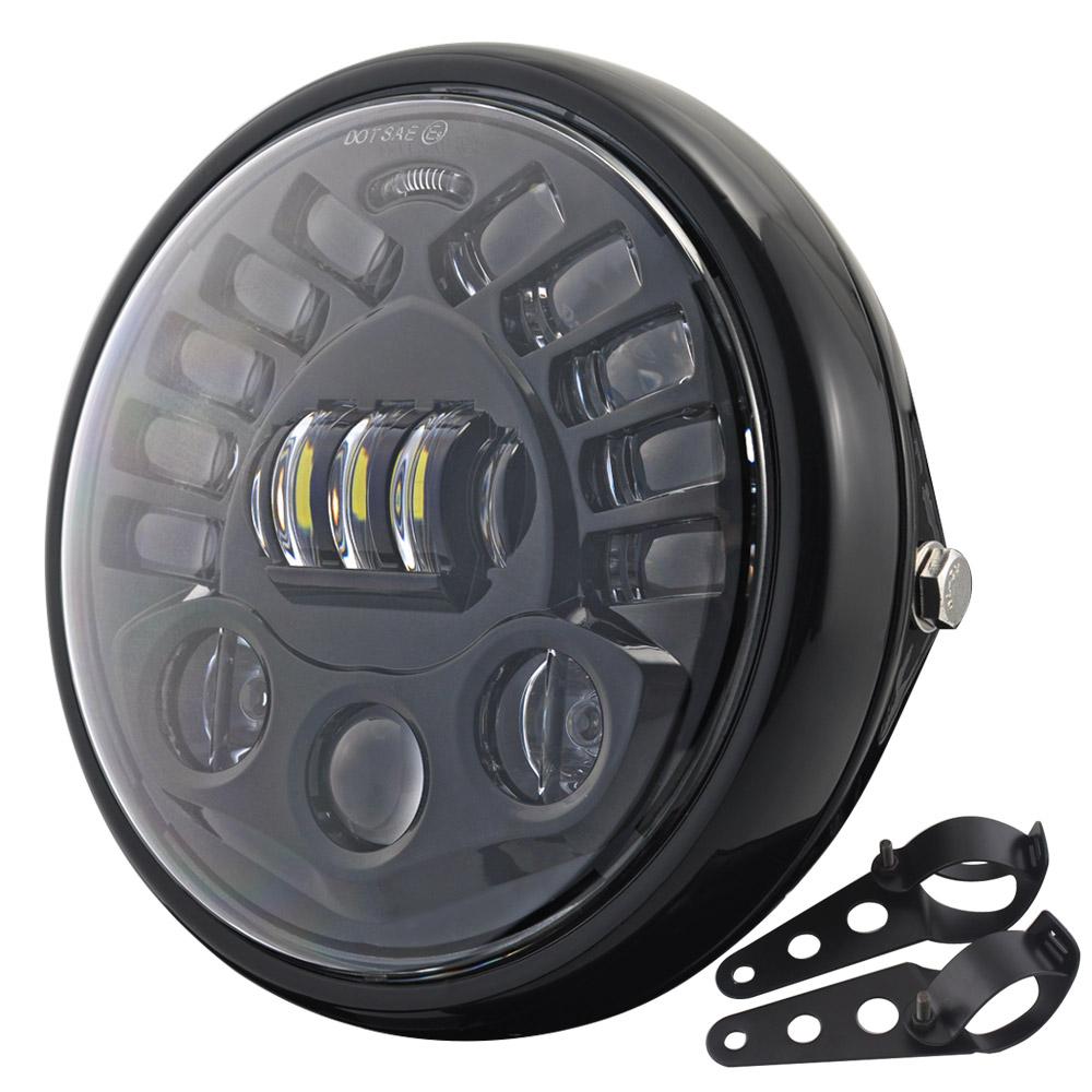 Motorcycle 7.5 Inch LED Headlight Fits For Harley Sportster Iron883 XL883 1200 Softail Dyna 7.5" Motorcycle Headlamp Cafe Racer