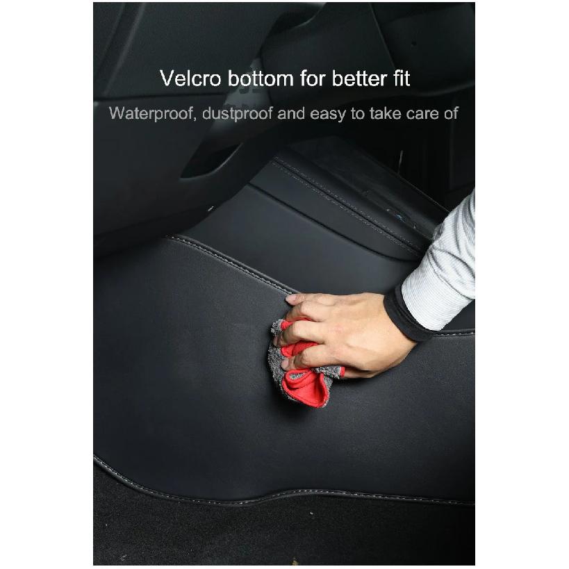 For Tesla Model 3 Highland Central Control Side Defense Kick Pad Nappa Leather Model Y 2023 Right Rudder Protective Foot Pad