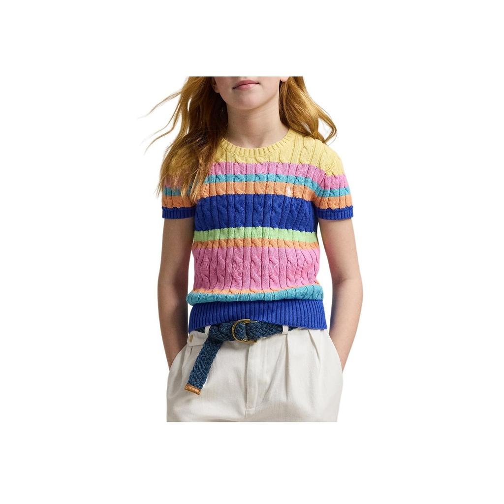 Polo Ralph Lauren Sweater Ss25 Round Neck Striped Short Sleeve Knitwear Multi-Color Kids Kids Sweater CWPOSWEG6820532-999