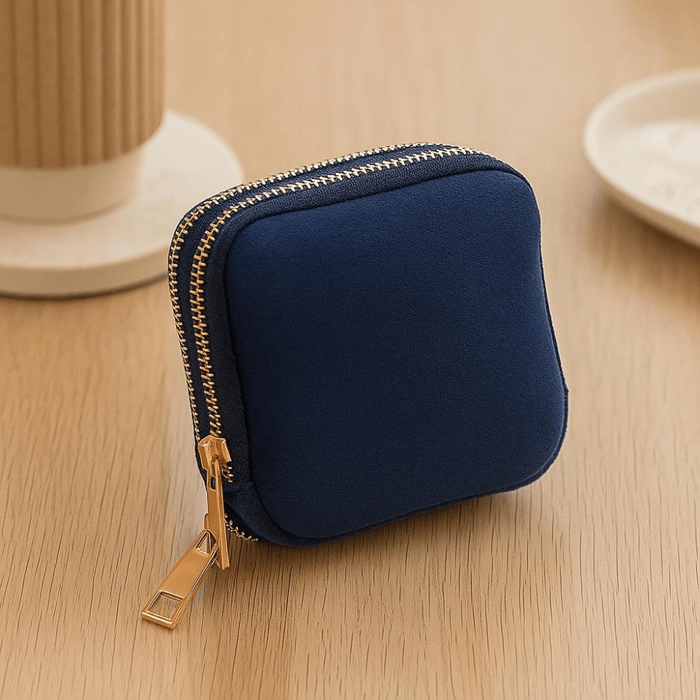 Sac de Rangement pour Bijoux Double Couche Boucles d'Oreilles Velours Porte-Bijoux Pochette Sac d'Emballage pour Bijoux Vacances