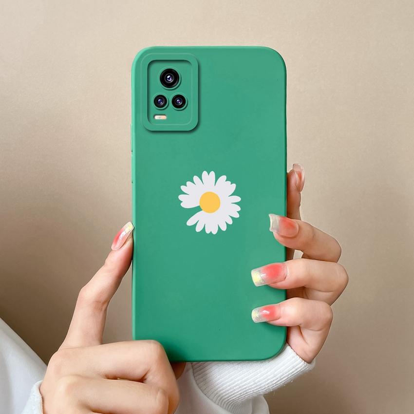 For Vivo S16 Y77 S19 S10 V17 V20 Y75 Phone Case Sunflower Petals Pattern Liquid Silicone Shockproof Protective Soft Back Cover For Vivo Bumper Housing