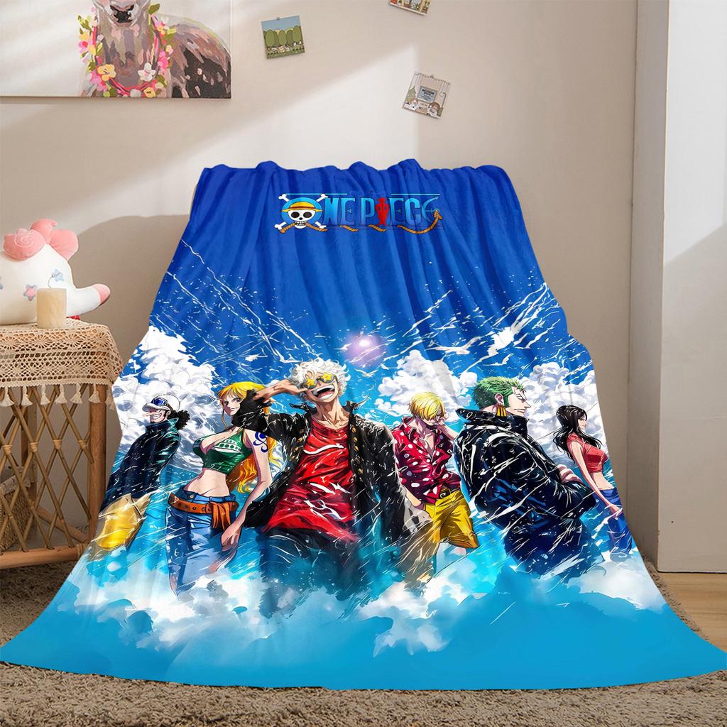Anime One Piece Luxury Flannel Lightweight Blanket Home Decor Sofa Bed Travel Cover Family Gift LXR134