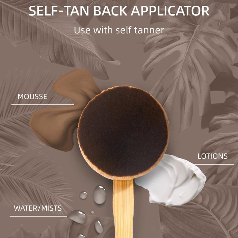 Selbstbräuner Rückenapplikator Rückenbürste zum Auftragen von Lotion Sonnencreme Salbe Gleichmäßig Langer Griff Körper Make-up Breitkopf-Bürste