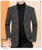 Woodpecker Men's Cashmere Wool Suit - Plush, Thickened Winter Wear for Middle-Aged & Casual Dad Style.