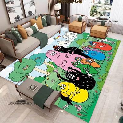Barbapapa Cartoon Teppich rutschfester Teppich Yogamatte Fußmatte Fotografie Requisiten Küchenmatte Teppich für Wohnbereich Geburtstagsgeschenk