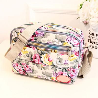 Casual Canvas Shoulder Bag Flower Printed Handbags for Women