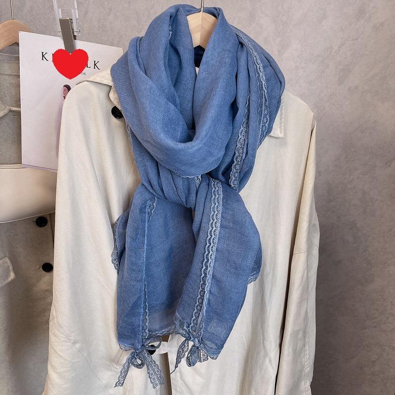 95*195cm Lightweight Summer Scarf Light Shawl Wrap Linen Feel Scarves For Women Sunscreen Shawl