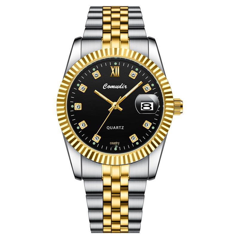 Luminous Waterproof Quartz Couple Watches - Men's & Women's Casual Pair with Calendar