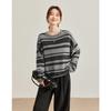 Women's Cashmere Blend Striped Loose Fit Sweater